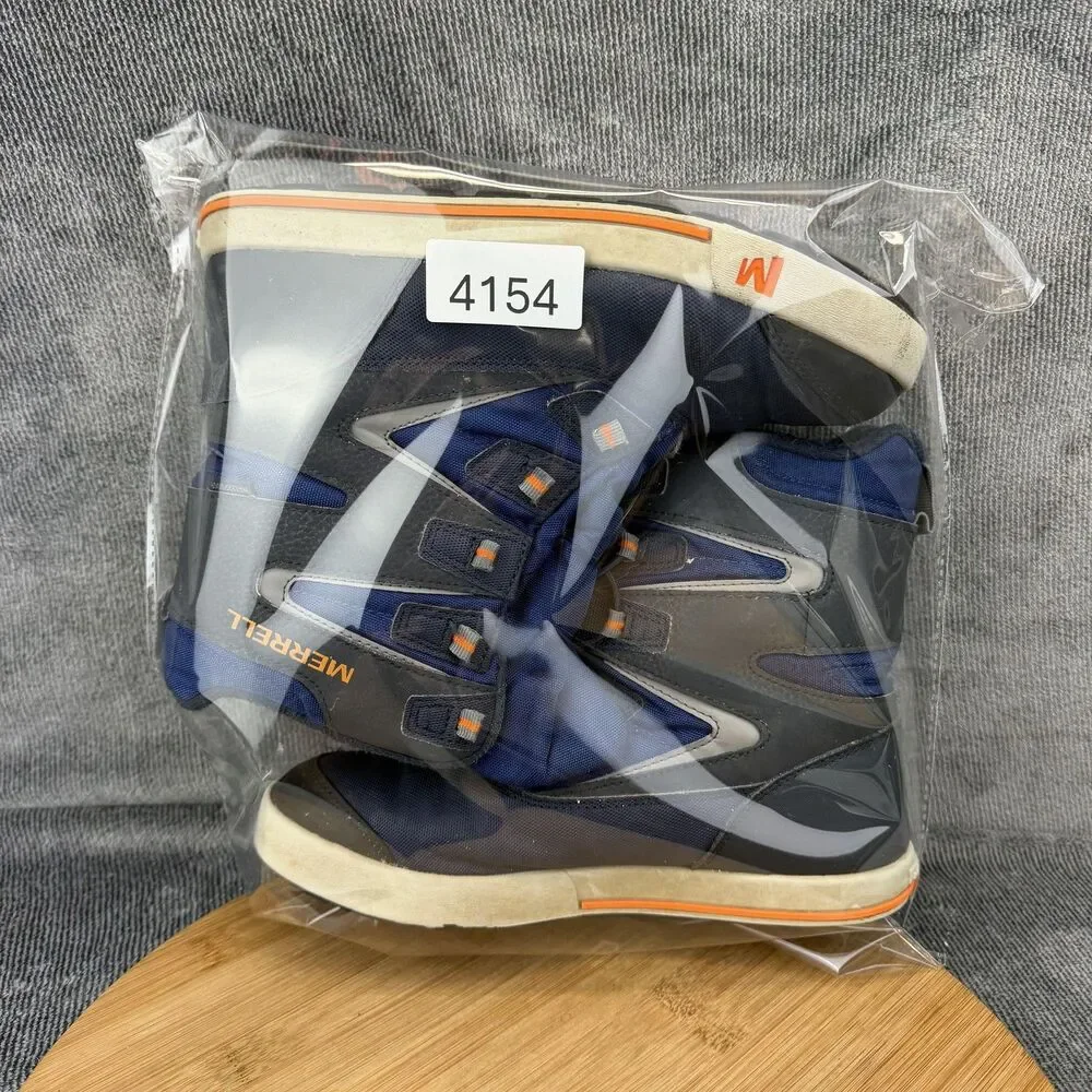 Merrell Snow Boots Boys Size 4 Blue Waterproof Insulated Winter Hiking 1K2C5184